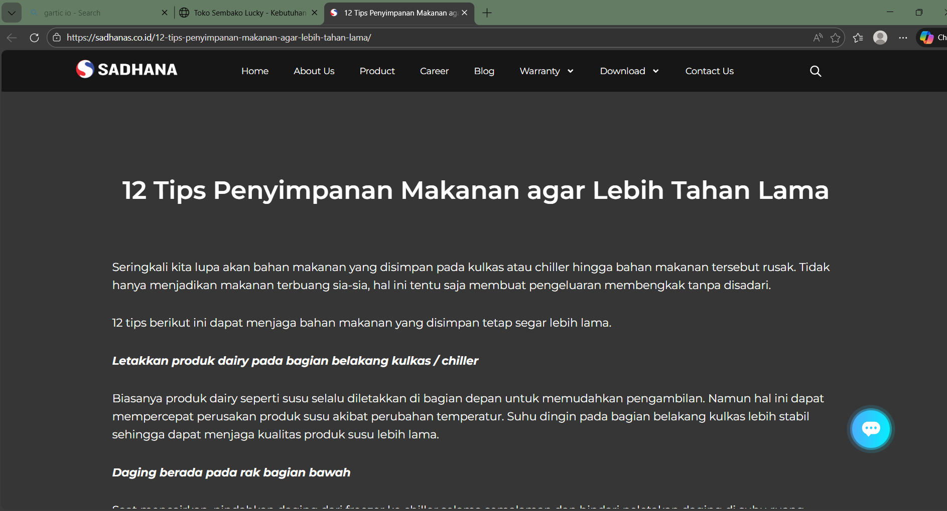 Tips Menyimpan Makanan